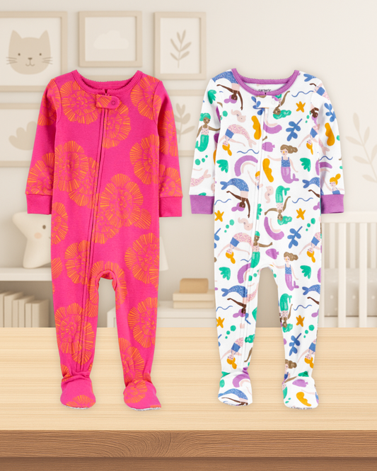 Baby Girl Pj Bundle Gift with Giraffe Plush Toy, Socks & Book