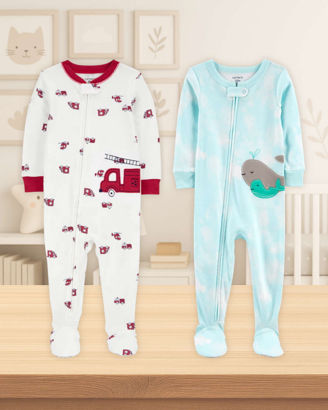 Baby Boy Pj Bundle Gift with Fox Plush Toy, Socks & Book