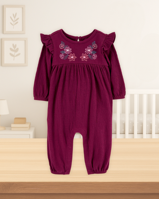 Carter's Embroidered Floral Jumpsuit