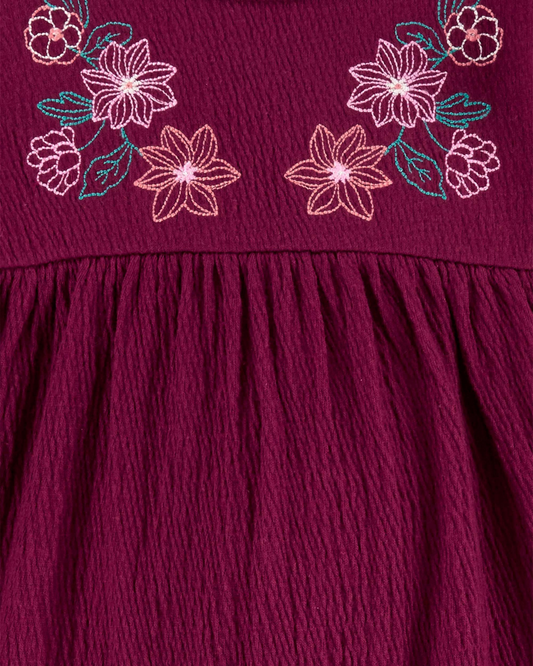 Carter's Embroidered Floral Jumpsuit