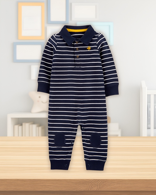 Carter's Baby Striped French Terry Jumpsuit