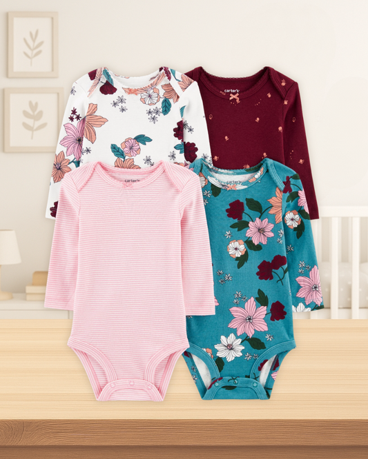 Carter's 4 Pack Long Sleeves Floral Bodysuits
