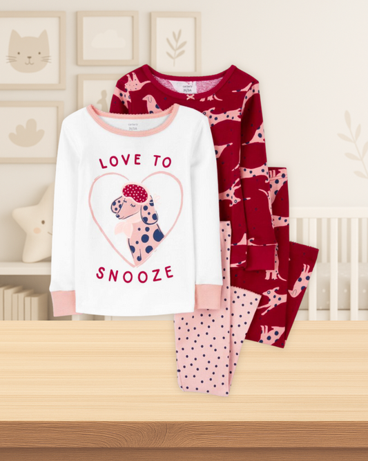 Carter's 2 Pack Burgundy Dog Cotton Pyjamas