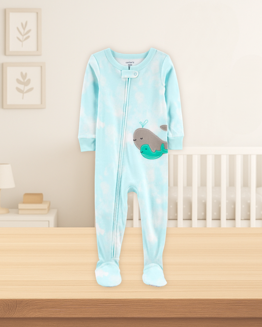 Carter's Blue Whale Cotton Footed Pyjamas