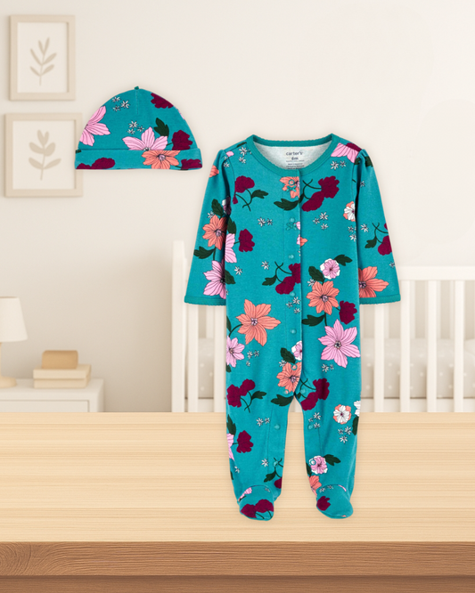 Carter's Floral Pyjamas & Cap Set