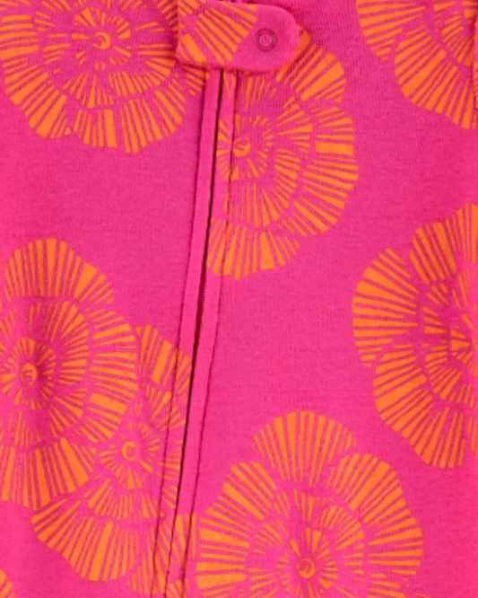 Carter's Floral Fuchsia Cotton Footed Pyjamas