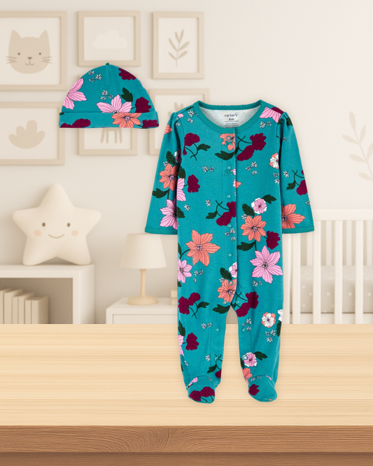 Carter's Floral Pyjamas & Cap Set