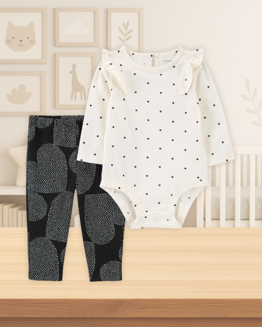 Carter's White Bodysuit & Black Pants Set
