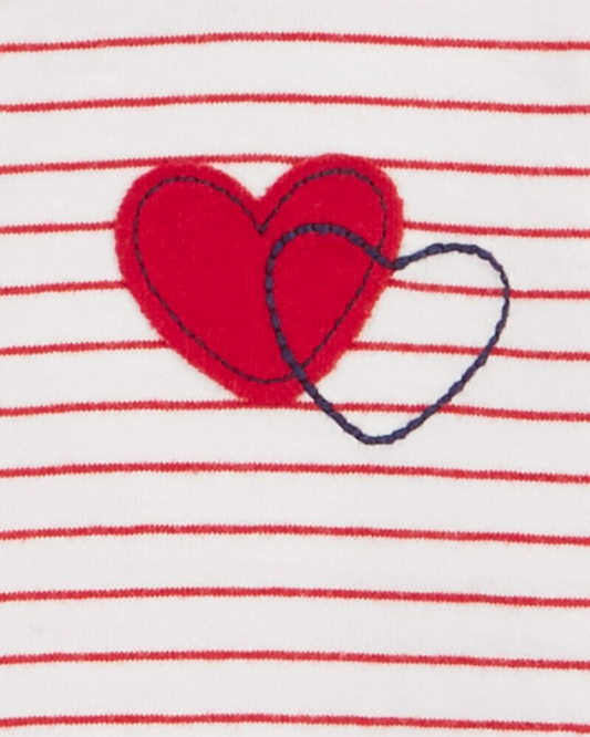 Carter's Striped Bodysuit & Hearts Blue Pants Set