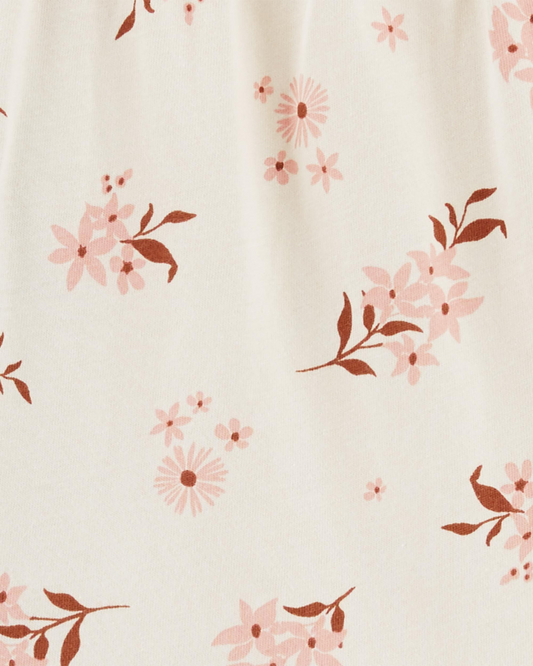 Carter's Pink Flowers Bodysuit & Brown Pants Set