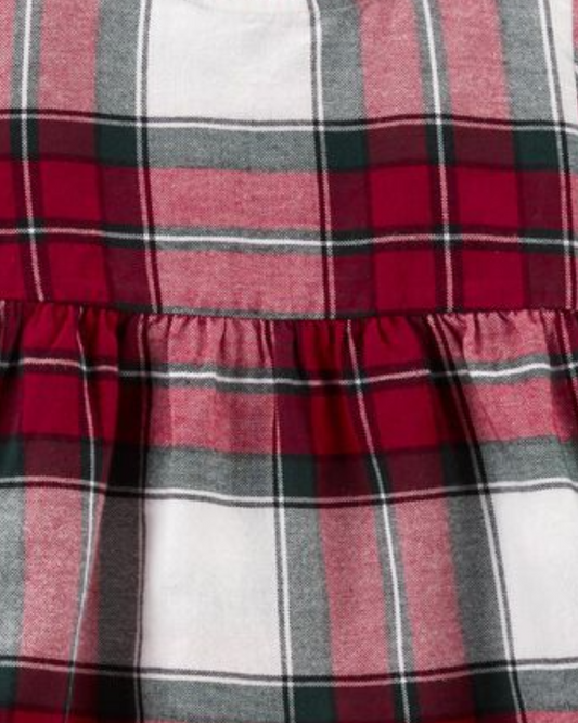 Carter's Plaid Flannel Top & Burgundy Legging Set