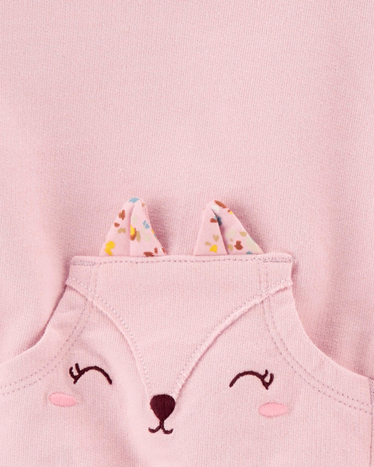 Carter's Pink Cardigan Heather Bodysuit & Floral Pants Set